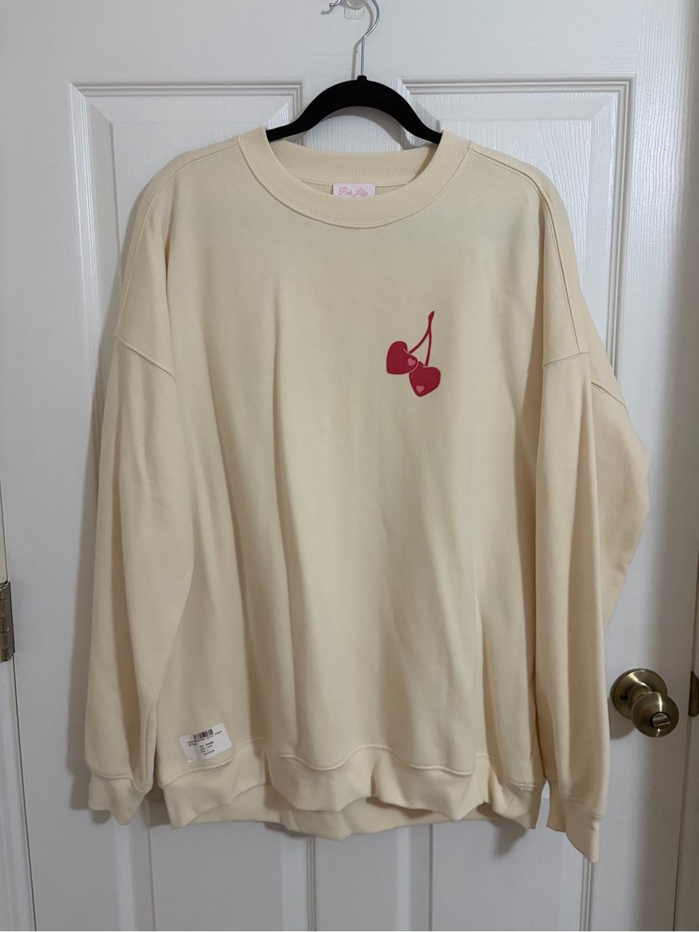 Pink Lily Cream Crewneck Sweatshirt